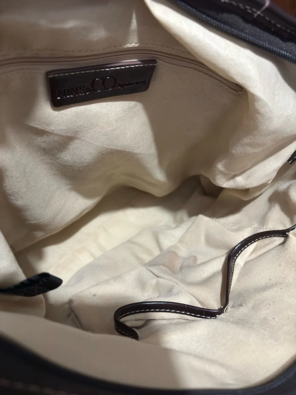 Nine West Vintage Fabric Tote Purse Buckle Double Handles